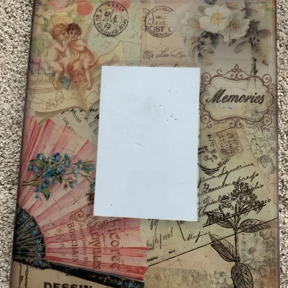 Victorian-Style Cherub French Floral Acrylic Picture Frame